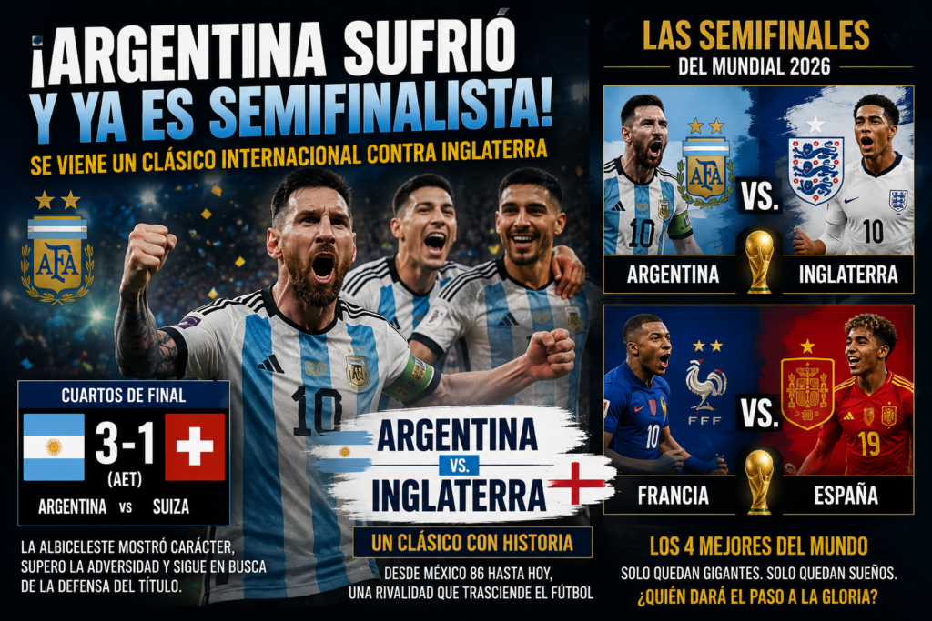 Argentina sufrió, resistió… y ahora tendrá un clásico con sabor a historia frente a Inglaterra